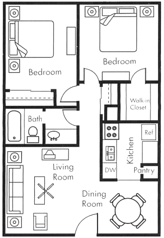 Biltmore on the Lake in Phoenix, Arizona 2x1 A Floor Plan